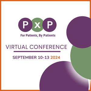 PXP logo. For Patients, By Patients. Virtual conference. September 10th to September 13th 2024.