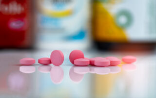 A small number of pink pills