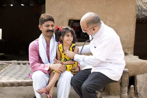 Indian doctor and patient