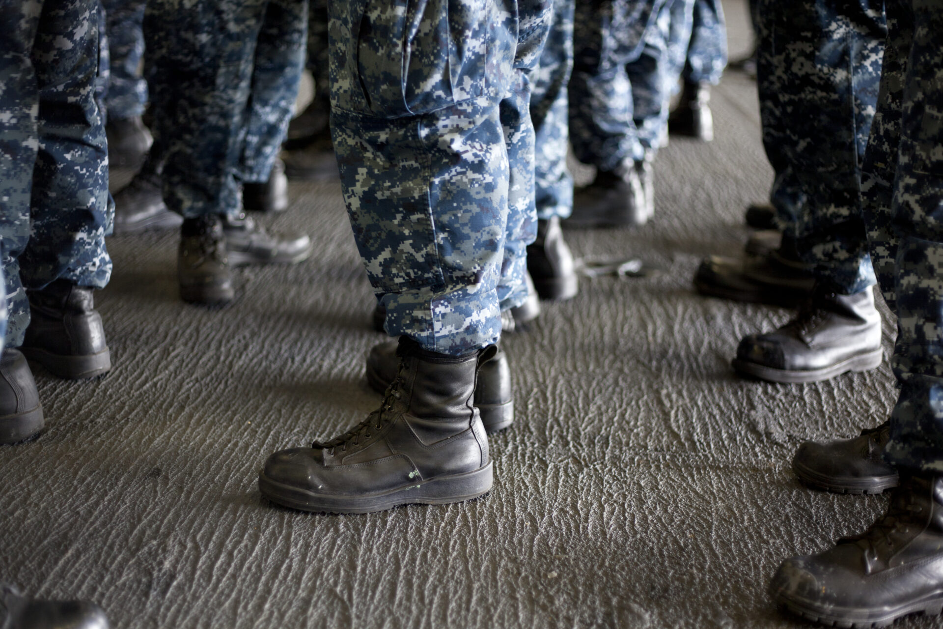Sailors lining-up on the USS Carl Vinson US Military