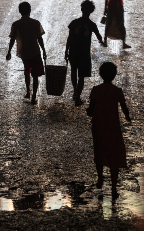 Children in the streets of Yangon Myanmar