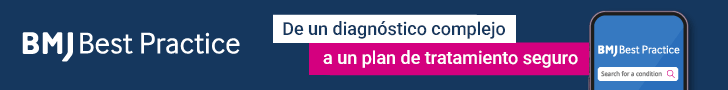 BMJ Best Practice banner promoting turning a complex diagnosis into a safe treatment plan, with a mobile search box on the right.